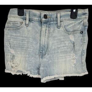 Abercrombie & Fitch Light Wash Denim Shorts Raw Hem Women's 2